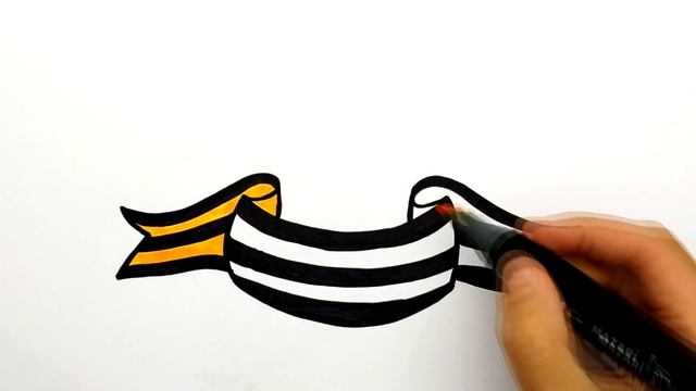 Рисунок на 9 Мая. Как нарисовать Георгиевскую Ленту с Гвоздикой. Рисунки для срисовки на День Побед смотреть онлайн