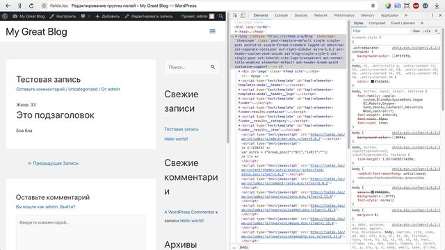 Произвольные поля WordPress плагином Advanced Custom Fields (ACF) смотреть онлайн
