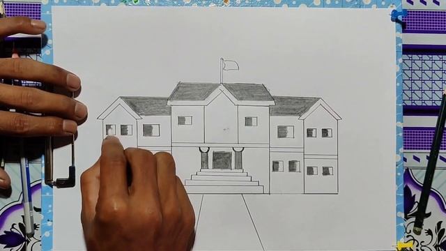 How To Draw An Educational Institution // Art Pencil Drawing By Mina // смотреть онлайн