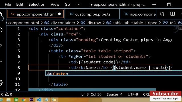 Angular tutorial custom pipe in angular 8 | how to create custom pipe in angular | angular pipe смотреть онлайн