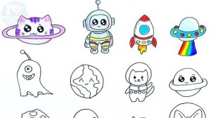 Делаем КОСМИЧЕСКИЕ наклейки своими руками, шаг за шагом | DIY |  Рисунки Юльки стикеры