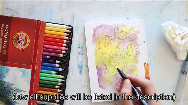 Watercolor Pencils Flowers Easy