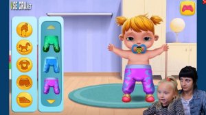 Няня Саша и няня мама присматривают за близнецами Онлайн игры для детей\