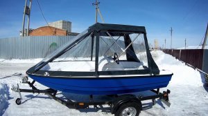 Обзор ходового тента на моторную лодку «Cayman 36»