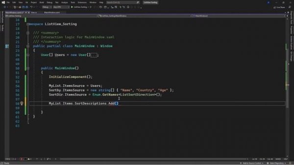 Data Sorting In a ListView [WPF]