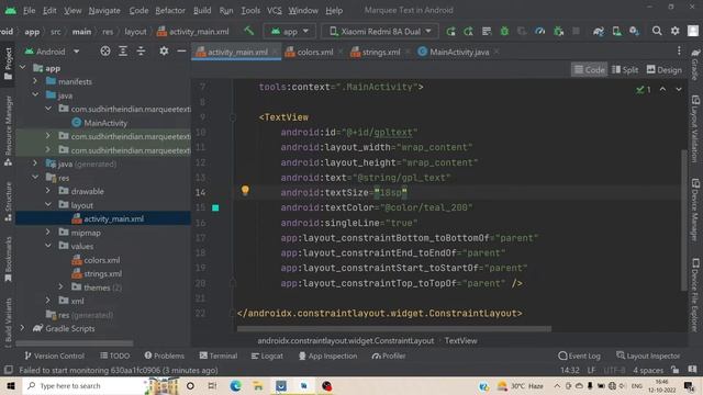 How to use Marquee Text in Android Studio App | Text Animation in Android Studio Project app смотреть онлайн