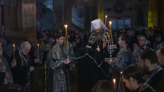 Митрополит Никодим возглавил великое повечерие с чтением канона преп. Андрея Критского смотреть онлайн