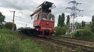 Мотовоз МПТ-6 №45 с платформой на перегоне Толоконцево - Нижний Новгород Московский