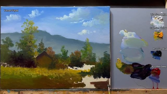 How I Paint Landscape Just By 4 Colors Oil Painting Landscape Step By Step 69 By Yasser Fayad