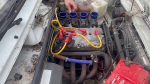 Установили 16кл двигатель и дросселя на ваз 2107.