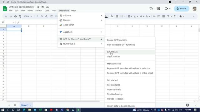 How to Use GPT for Sheets and Docs Extension | How to Setup API key | enable gpt function in sheet смотреть онлайн