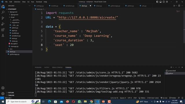 Python RestAPI Bangla Tutorial | How DeSerializer Works in Django Rest API (Coding Part 2) смотреть онлайн
