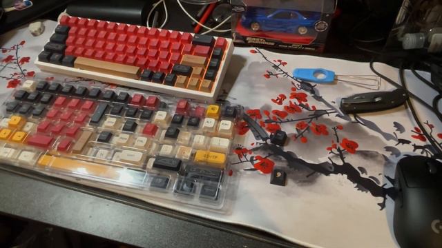 PBT Red Samurai Keycaps Cherry Profile Dye Sublimation Japanese Keycaps смотреть онлайн