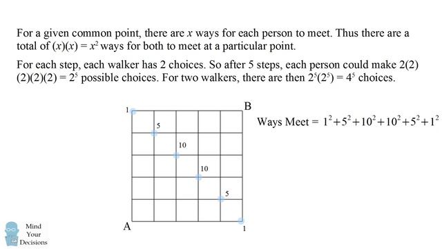 Counter-Intuitive Probability Puzzle: Random Walkers Meeting On A Grid смотреть онлайн