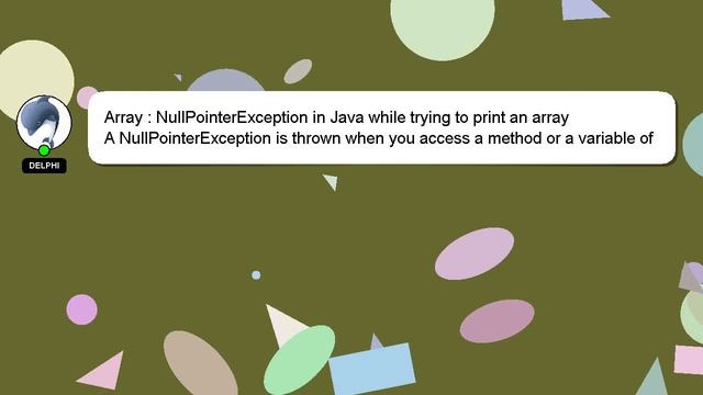 Array : NullPointerException in Java while trying to print an array смотреть онлайн