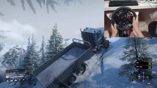SnowRunner - EXTREME OFFROAD with International paystar 5070 using Logitech G29 Steering Wheel смотреть онлайн