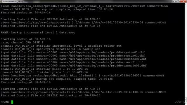 Oracle RMAN - Configure advanced RMAN backups and scripts : Taking RMAN INCREMENTAL backup смотреть онлайн