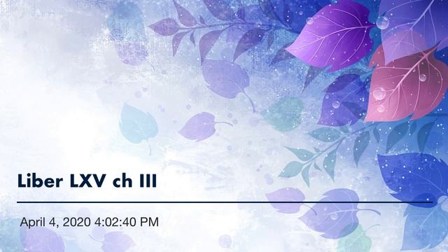 Liber LXV ch III смотреть онлайн