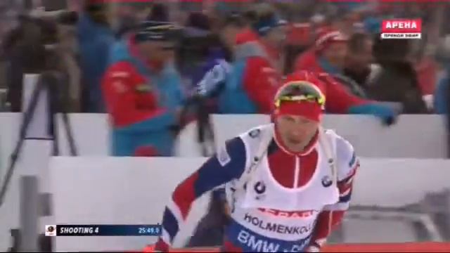 Бьорндален - 12,5 км преследование - Осло 2016 смотреть онлайн