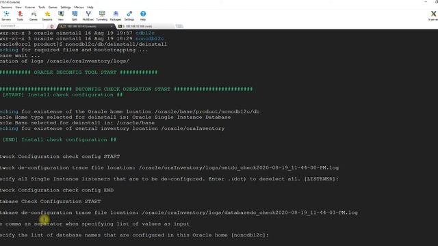 DE-INSTALL ORACLE SOFTWARE AND DATABASE смотреть онлайн