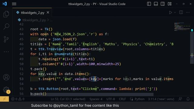 Python Tutorial Chapter 28 - ttk Widgets Part 3 in Tamil смотреть онлайн
