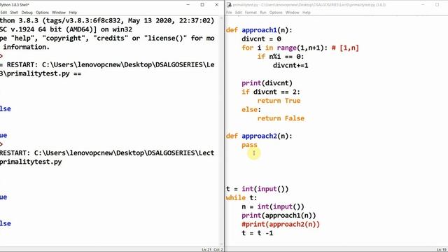 Number Theory for Competitive Programming with Python - Compare Primality Test in O(n) vs O(root(n) смотреть онлайн