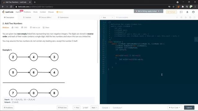 Sum of two numbers | Most liked LeetCode problem #2 | Java смотреть онлайн
