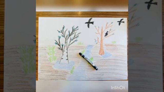 Рисование. "Пришла весна. Прилетели птицы". смотреть онлайн