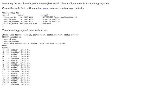 Databases: Reduce number of rows with same id repeated based on status (2 Solutions!!) смотреть онлайн