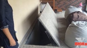 Как работает электропривод люка в подвал с актуатором