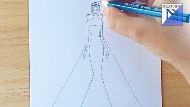 How to Draw a Beautiful Girl Dress | Pencil sketch for beginner | Easy drawing | Dress drawing easy смотреть онлайн