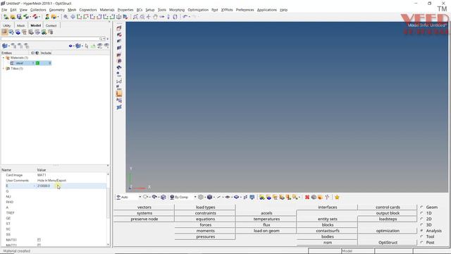 Hypermesh | Define Material Non Linearity For Optistruct
