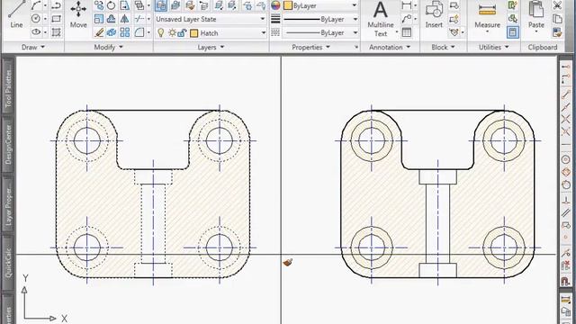 สอน Autocad 2010 [ตอนที่ 37] การระบายลวดลายHatch смотреть онлайн