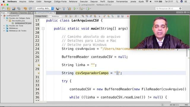 Programação Java - Como ler um arquivo CSV em Java? Aula 100% comentada. смотреть онлайн
