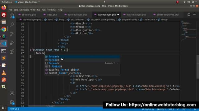 PHP & MySQLi Object Oriented CRUD Application in Hindi | List Employee Function Implementation смотреть онлайн