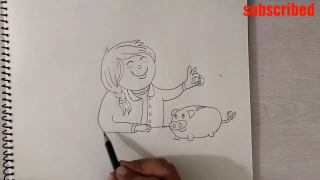 How to draw Save Money for Future Coloring cartoon drawing step by step || art lover || смотреть онлайн