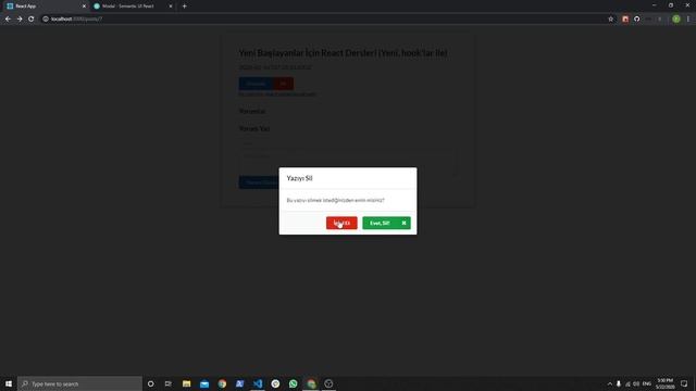 React ile yazı silme işlemi nasıl yapılır? DELETE request nasıl gönderilir? смотреть онлайн