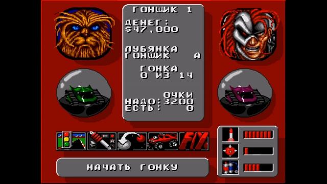 Rock N’ Roll Racing ● 4 Планета (New Mojave) ● SEGA ● Прохождение (1 игрок) смотреть онлайн