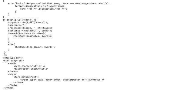 Code Review: PHP spell checker with suggestions for misspelled words (2 Solutions!!) смотреть онлайн