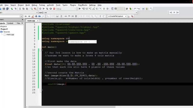 Lesson-3: Creating a Matrix Manually using OpenCV c++ смотреть онлайн