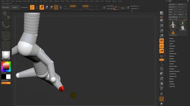 Урок 18. Создаем тело дракона с помощью Z-сфера в ZBrush. смотреть онлайн