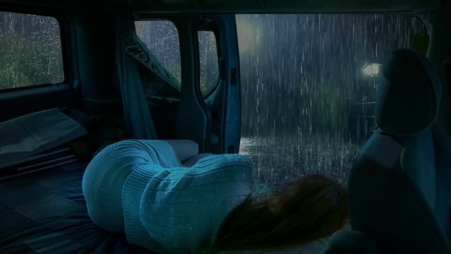 Deep Sleep with Rain Sounds on Camping Car Window - Rain sounds for sleeping смотреть онлайн