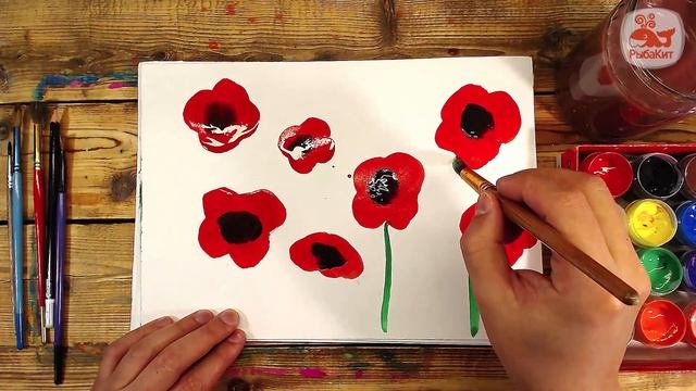 Как нарисовать ЦВЕТЫ МАКИ / Урок рисования для детей от 3 лет смотреть онлайн