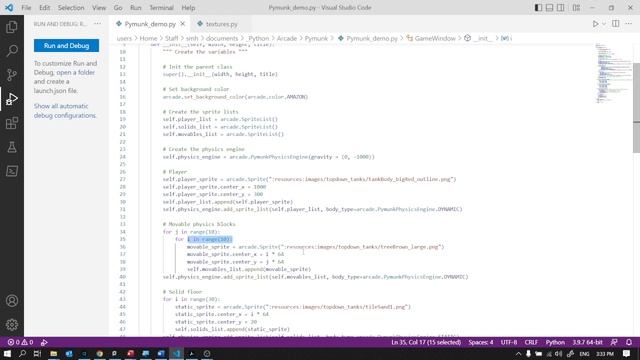 Python Arcade - most basic PyMunk example смотреть онлайн
