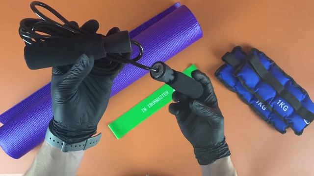 Набор Platinum: коврик+лента+скакалка+утяжелители для занятия фитнесом дома смотреть онлайн