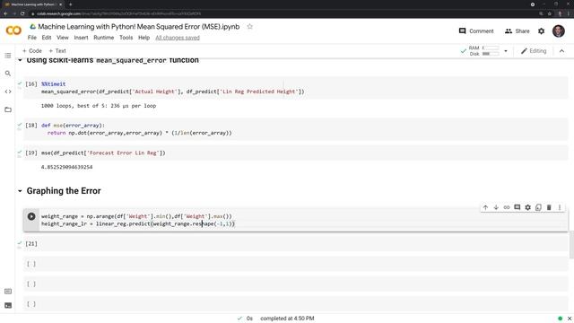 Machine Learning with Python! Mean Squared Error (MSE) смотреть онлайн