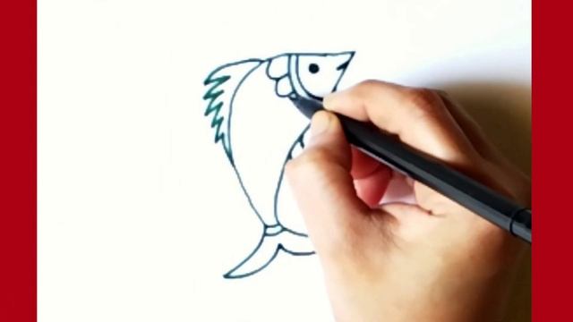 How to draw fish from number 7 step by step||Line Art||draw with number||drawing for beginner смотреть онлайн