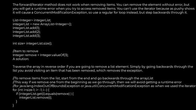 Java :Why am I not getting a java.util.ConcurrentModificationException in this example?(5solution) смотреть онлайн