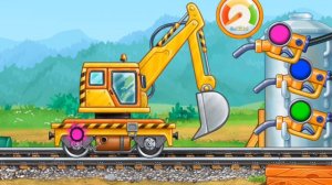 Gokids / Tarain pati construction / train cartoon kids video / traingame #kids #train #cartoon #jcb