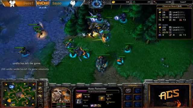 Warcraft 3 | SweeT vs SaysO | Game 1 | ACS 2017 ANZ Qualifier - Quarterfinal | OvU смотреть онлайн